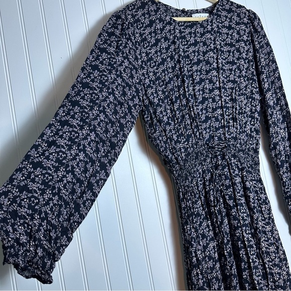 Velvet by Graham & Spencer Kirsten Thistle Print Ruched Waist Dress Small Floral - Picture 7 of 16